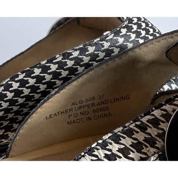 Alegria Clogs Size 37 Houndstooth Neutral Comfortable Cushioned Work Travel - Picture 2 of 7